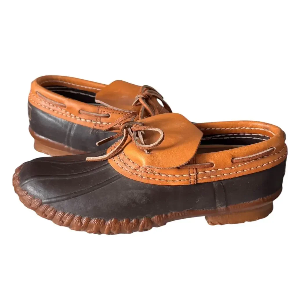 L.L.Bean Vintage 1970s Maine Hunting Shoes Duck Boots Made USA Leather 7